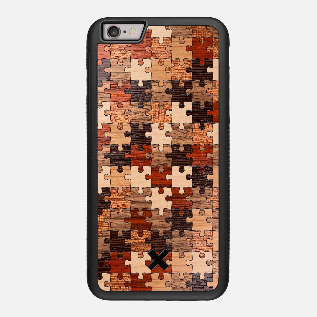 Puzzle Case for the Apple iPhone 6 Plus featuring a Wenge, Maple, Cherry, Sapele, Padauk, and Walnut Wood backer with the Keyway X Mark#Phone Model_iPhone 6 Plus