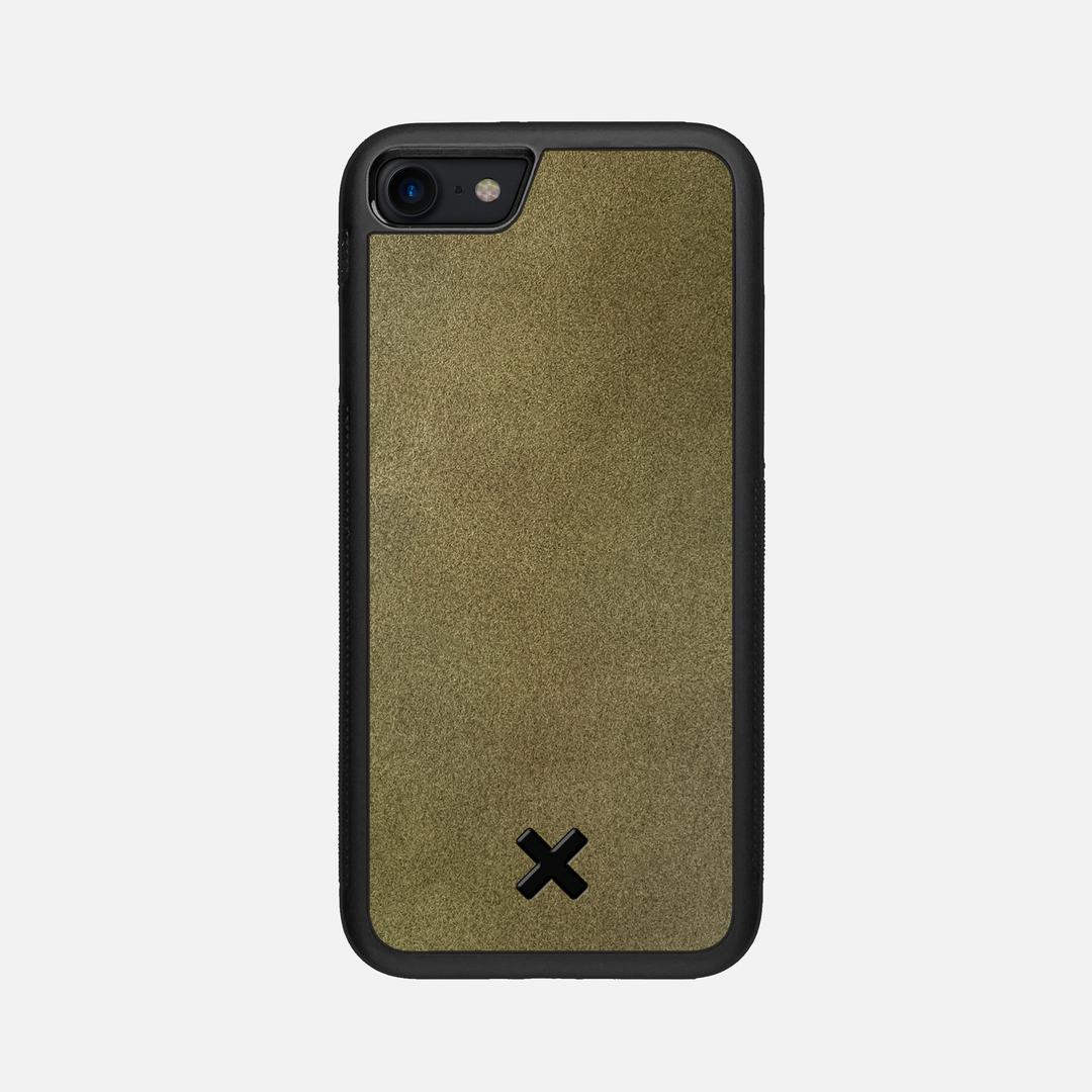 Olive Leather Case for the Apple iPhone 7 featuring a Genuine Leather backer with the Keyway X Mark#Phone Model_iPhone 7