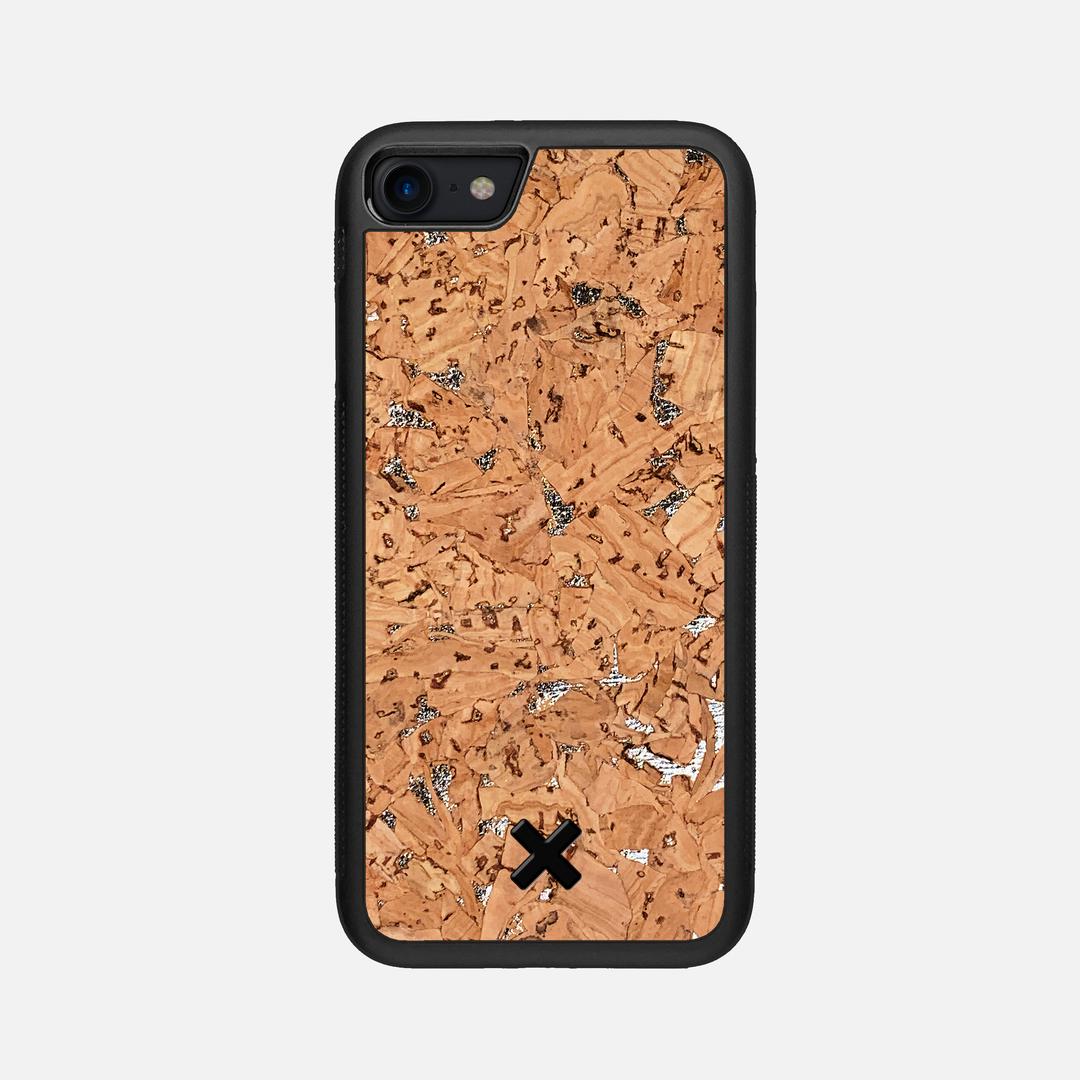 Silver Cork Case for the Apple iPhone 7 featuring a Genuine Cork backer with the Keyway X Mark#Phone Model_iPhone 7