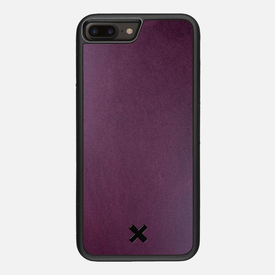 Plum Leather Case for the Apple iPhone 7 Plus featuring a Genuine Leather backer with the Keyway X Mark#Phone Model_iPhone 7 Plus