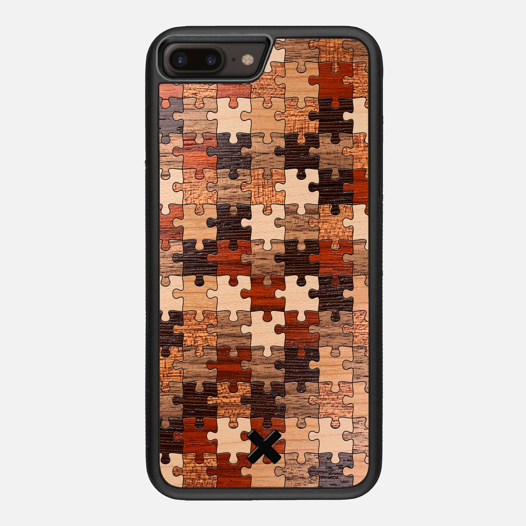 Puzzle Case for the Apple iPhone 7 Plus featuring a Wenge, Maple, Cherry, Sapele, Padauk, and Walnut Wood backer with the Keyway X Mark#Phone Model_iPhone 7 Plus