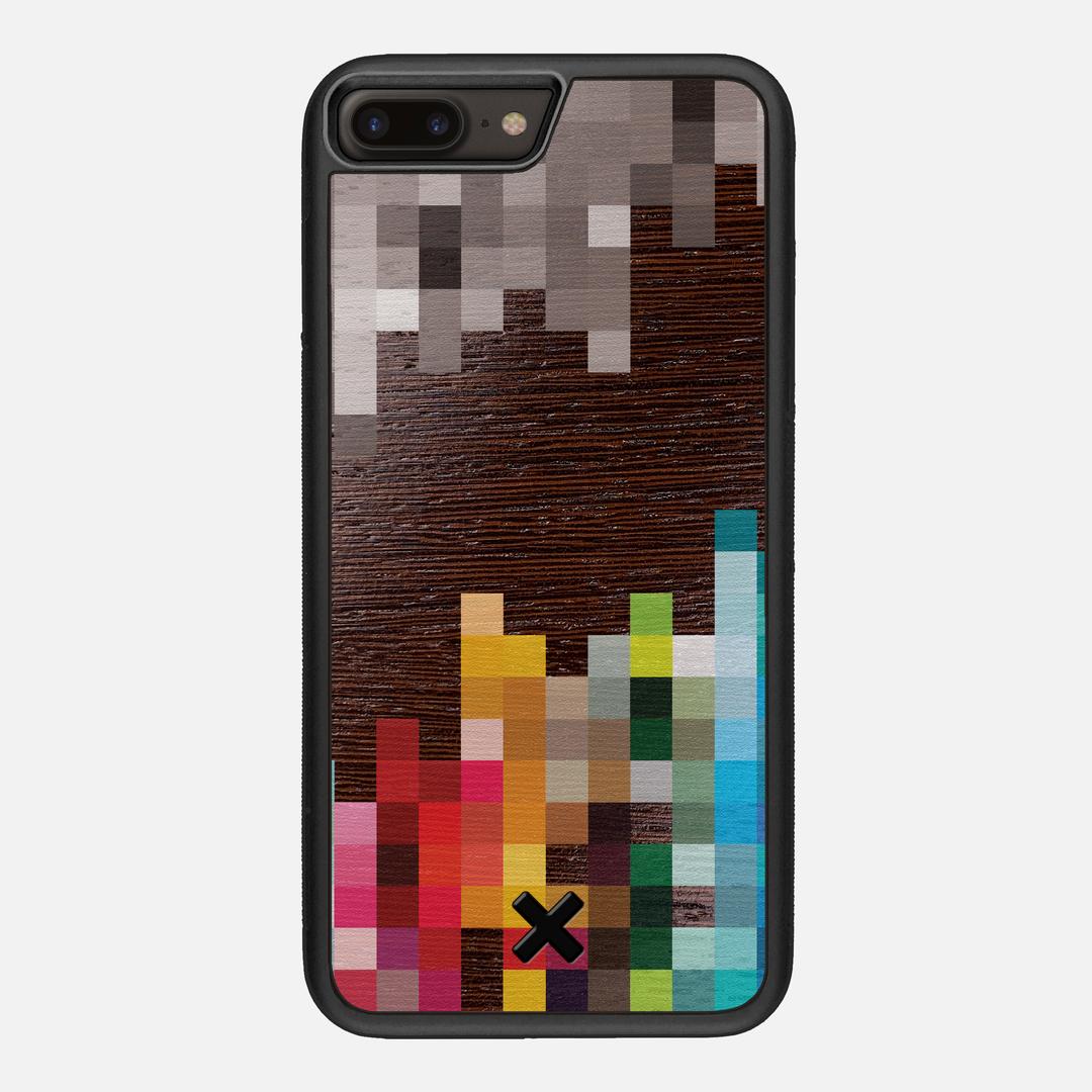 Pixelation Case for the Apple iPhone 8 Plus featuring a UV Printed Wenge Wood backer with the Keyway X Mark#Phone Model_iPhone 8 Plus
