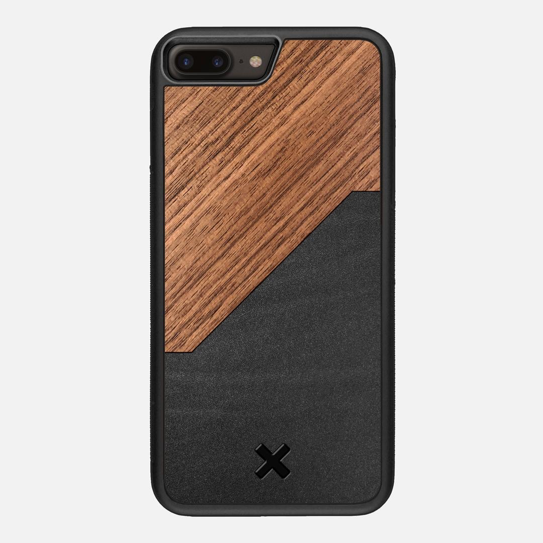 Walnut Rift Case for the Apple iPhone 8 Plus featuring a Genuine Leather and Walnut Wood backer with the Keyway X Mark#Phone Model_iPhone 8 Plus