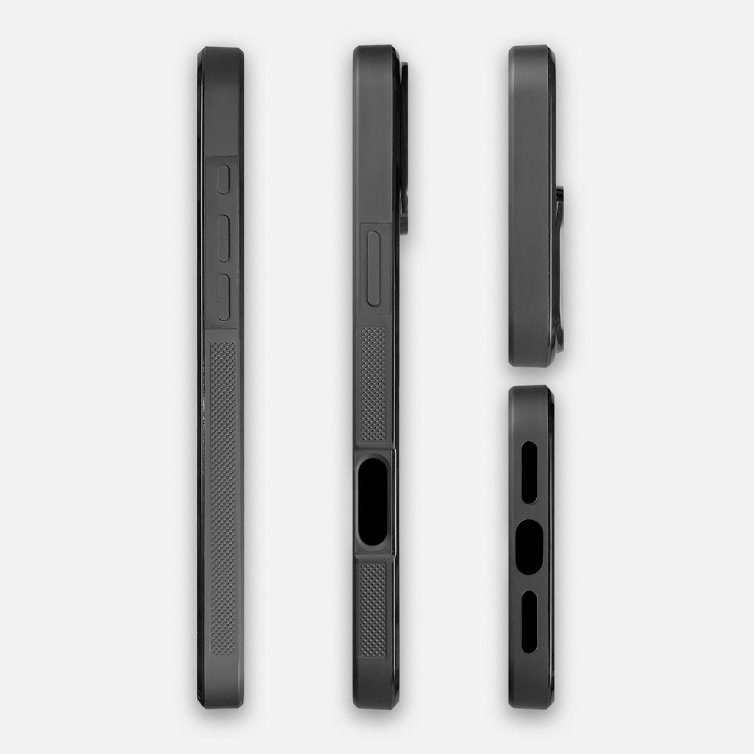 TPU/PC Sides of the detailed gloss Damask pattern printed on matte black impact acrylic iPhone 16 Pro Max MagSafe Case by Keyway Designs