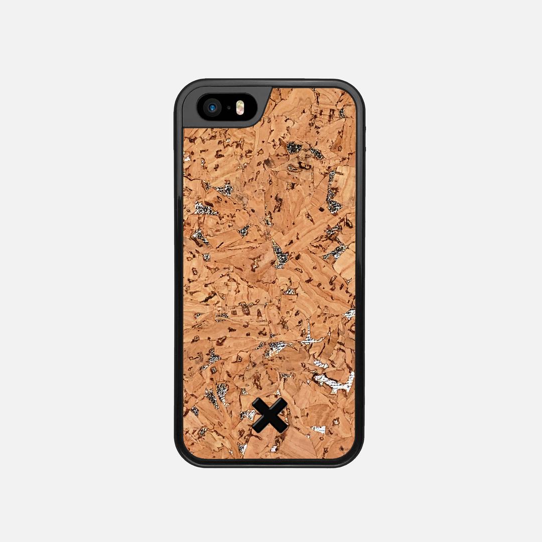 Silver Cork Case for the Apple iPhone SE (2016) featuring a Genuine Cork backer with the Keyway X Mark#Phone Model_iPhone SE (2016)