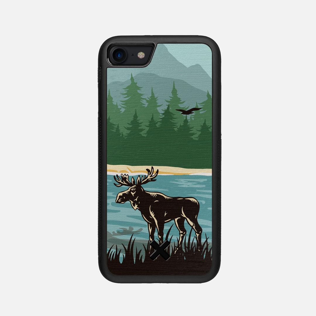 Moose Tracks Case for the Apple iPhone SE (2020) featuring a UV Printed Wenge Wood backer with the Keyway X Mark#Phone Model_iPhone SE (2020)