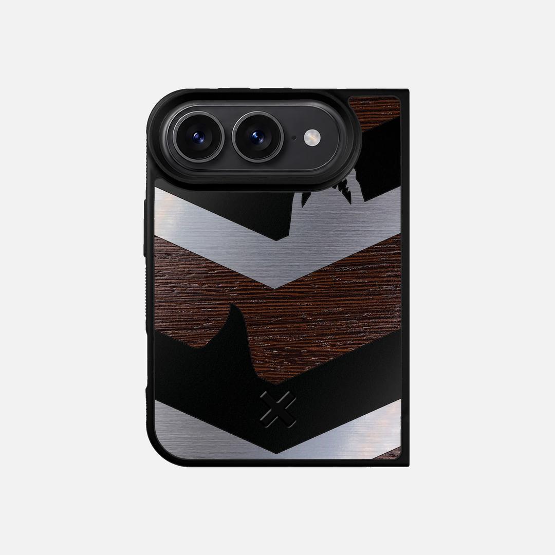 Shark Chevron - Wood & Silver Phone Case