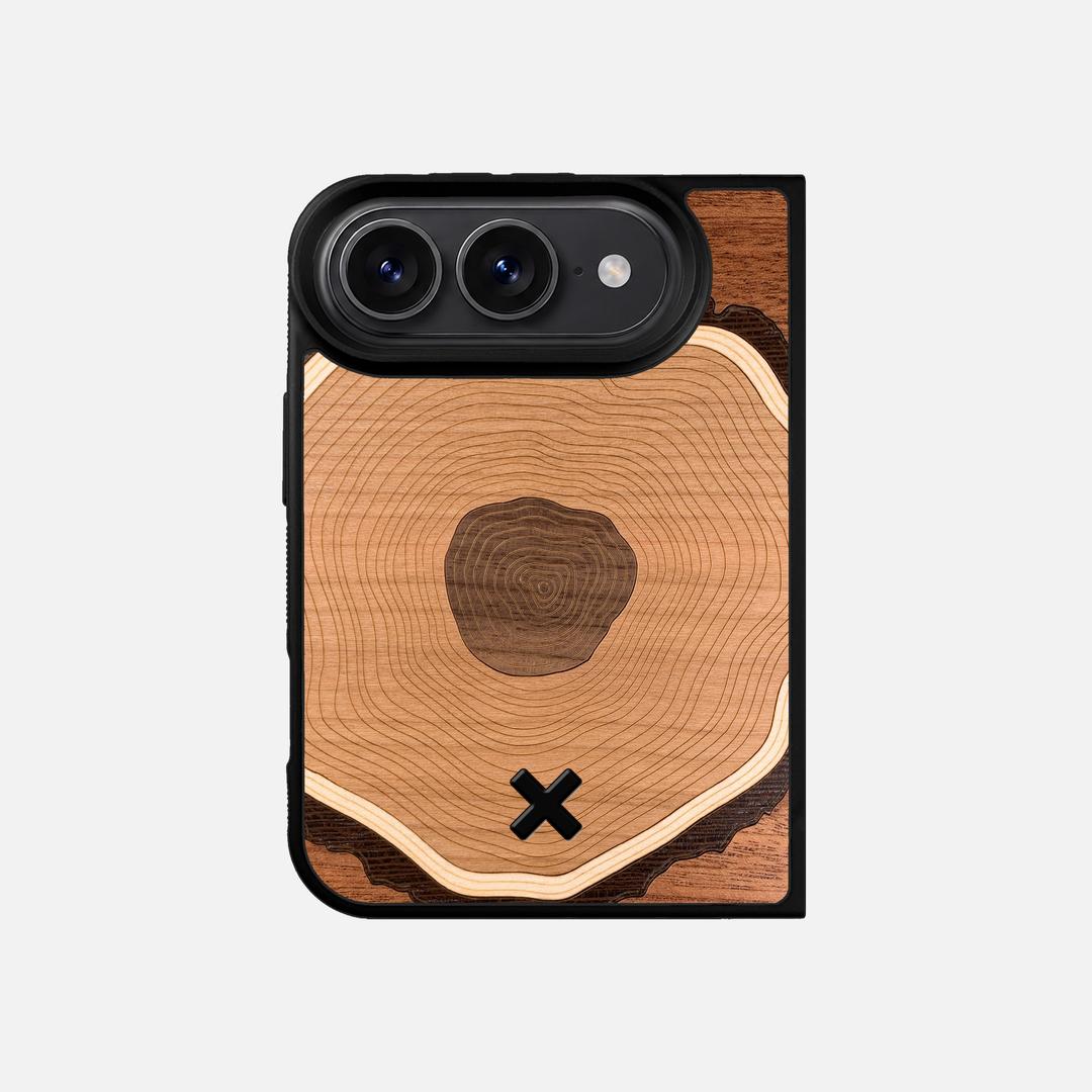 Arbor Case for the Apple iPhone Duo featuring a Sapele, Wenge, Maple, Cherry, and Walnut Wood backer with the Keyway X Mark#Phone Model_iPhone Duo