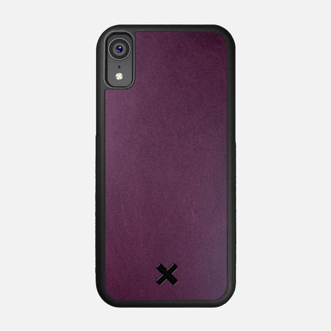 Plum Leather Case for the Apple iPhone XR featuring a Genuine Leather backer with the Keyway X Mark#Phone Model_iPhone XR