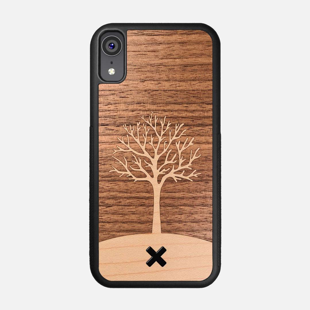 Tree of Life Case for the Apple iPhone XR featuring a Maple and Walnut Wood backer with the Keyway X Mark#Phone Model_iPhone XR