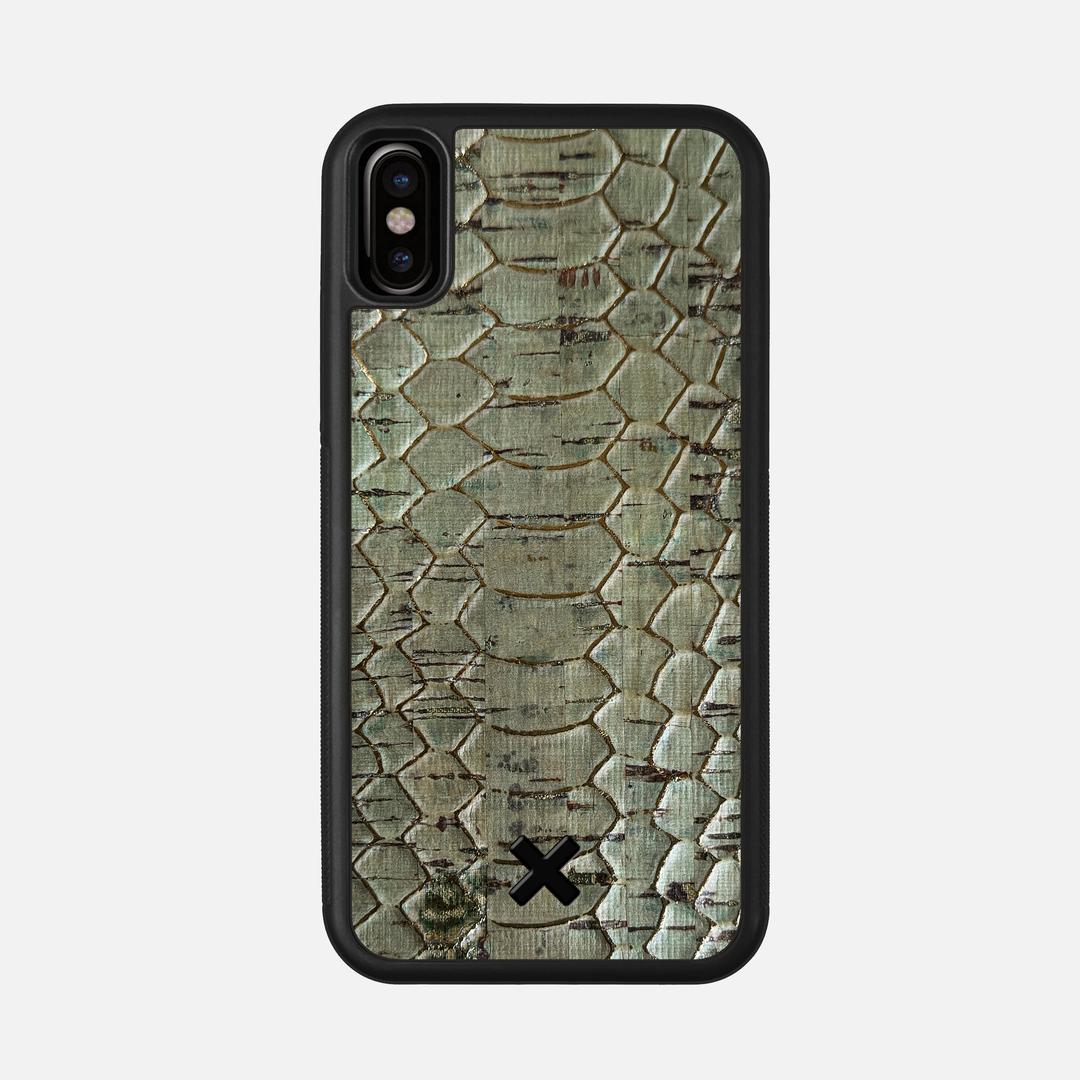 Python Cork Case for the Apple iPhone XS featuring a Genuine Cork backer with the Keyway X Mark#Phone Model_iPhone XS