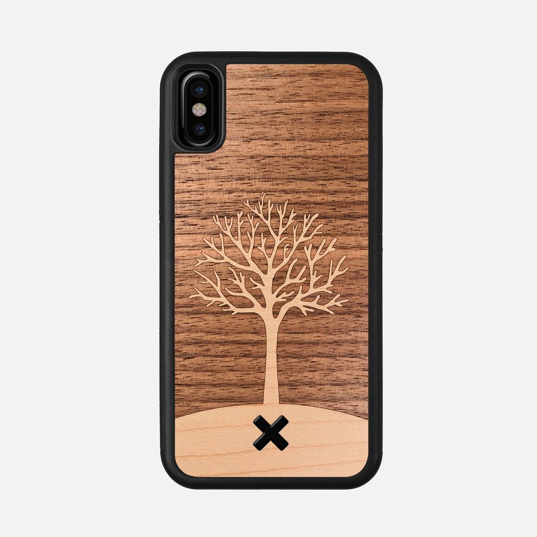 Tree of Life Case for the Apple iPhone XS featuring a Maple and Walnut Wood backer with the Keyway X Mark#Phone Model_iPhone XS