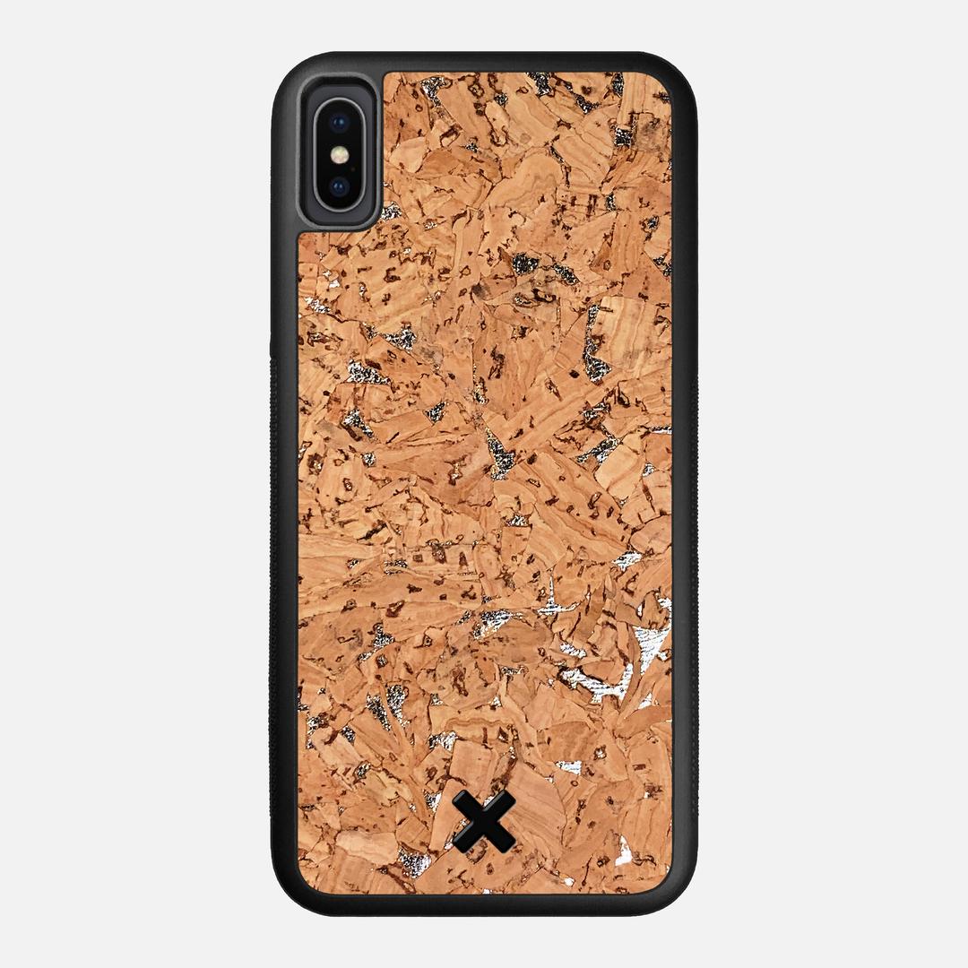Silver Cork Case for the Apple iPhone XS Max featuring a Genuine Cork backer with the Keyway X Mark#Phone Model_iPhone XS Max