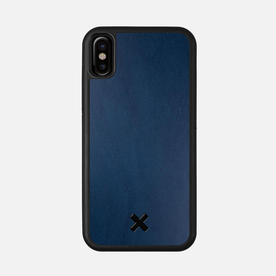Midnight Leather Case for the Apple iPhone X featuring a Genuine Leather backer with the Keyway X Mark#Phone Model_iPhone X