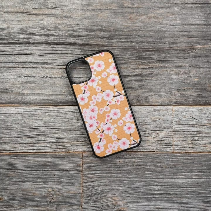 Sakura Printed Wood Phone Case | iPhone 17 & Galaxy S26 | Keyway