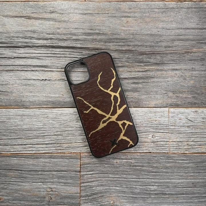 Restore Wood & Gold Phone Case | iPhone 17 & Galaxy S26 | Keyway
