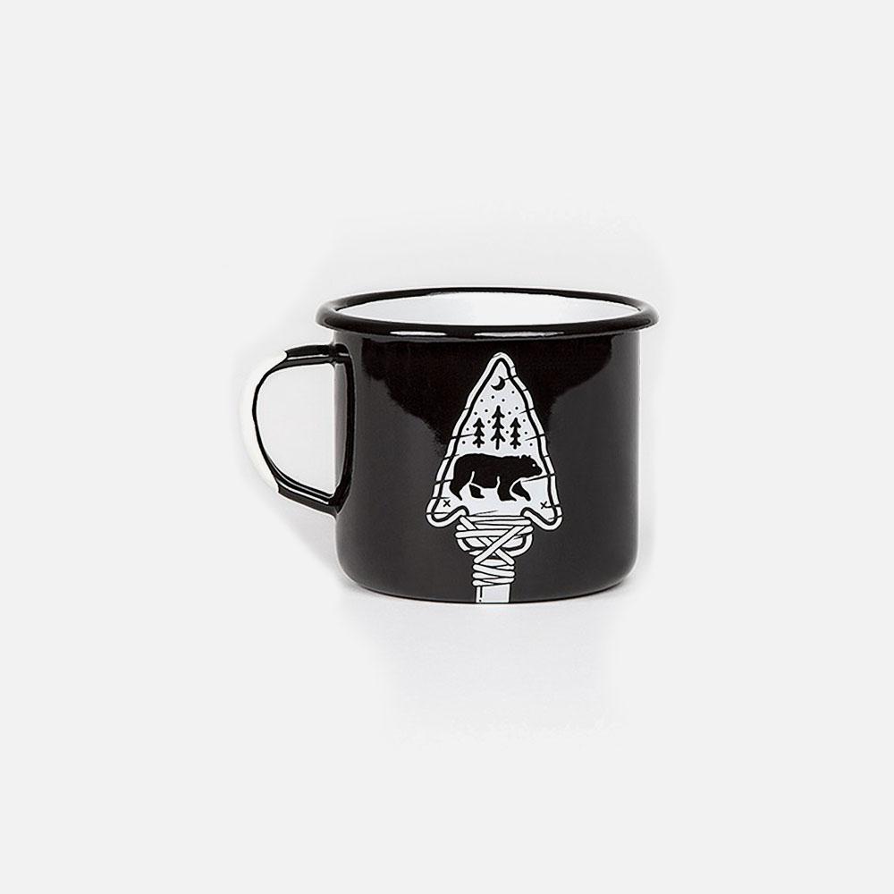 KEYWAY | Emalco - Wisdom Arrow Enamel Mug, Handcrafted by Artisans in Poland, Front View