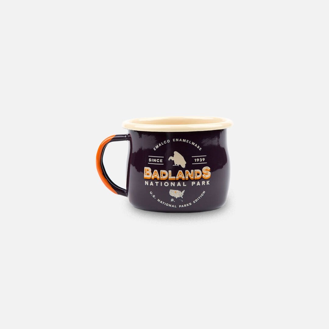 KEYWAY | Emalco - Badlands Bellied Enamel Mug, Handcrafted by Artisans in Poland, Front View
