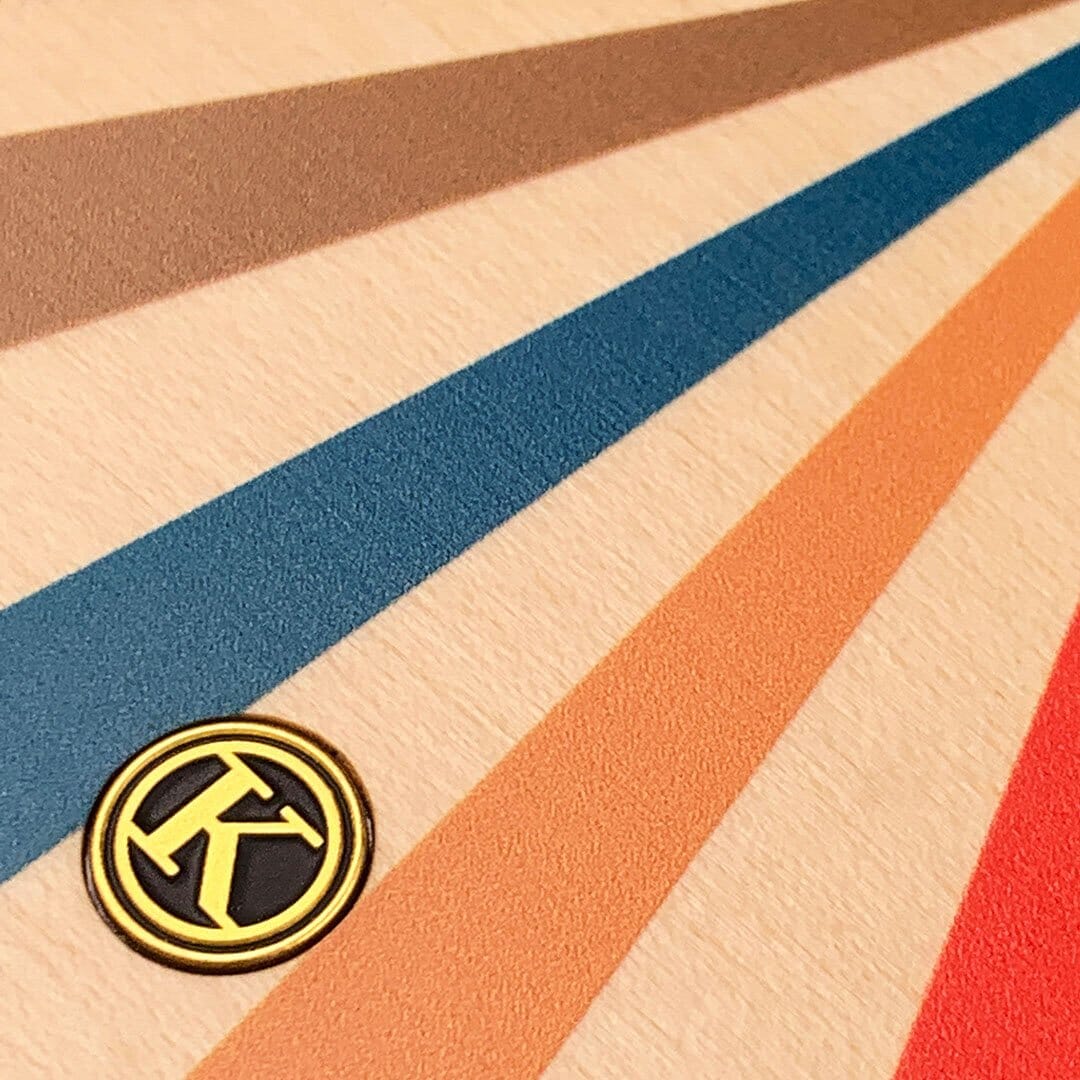 Zoomed in detailed shot of the array of colour beams splitting across the case printed on Maple wood iPhone XR Case by Keyway Designs