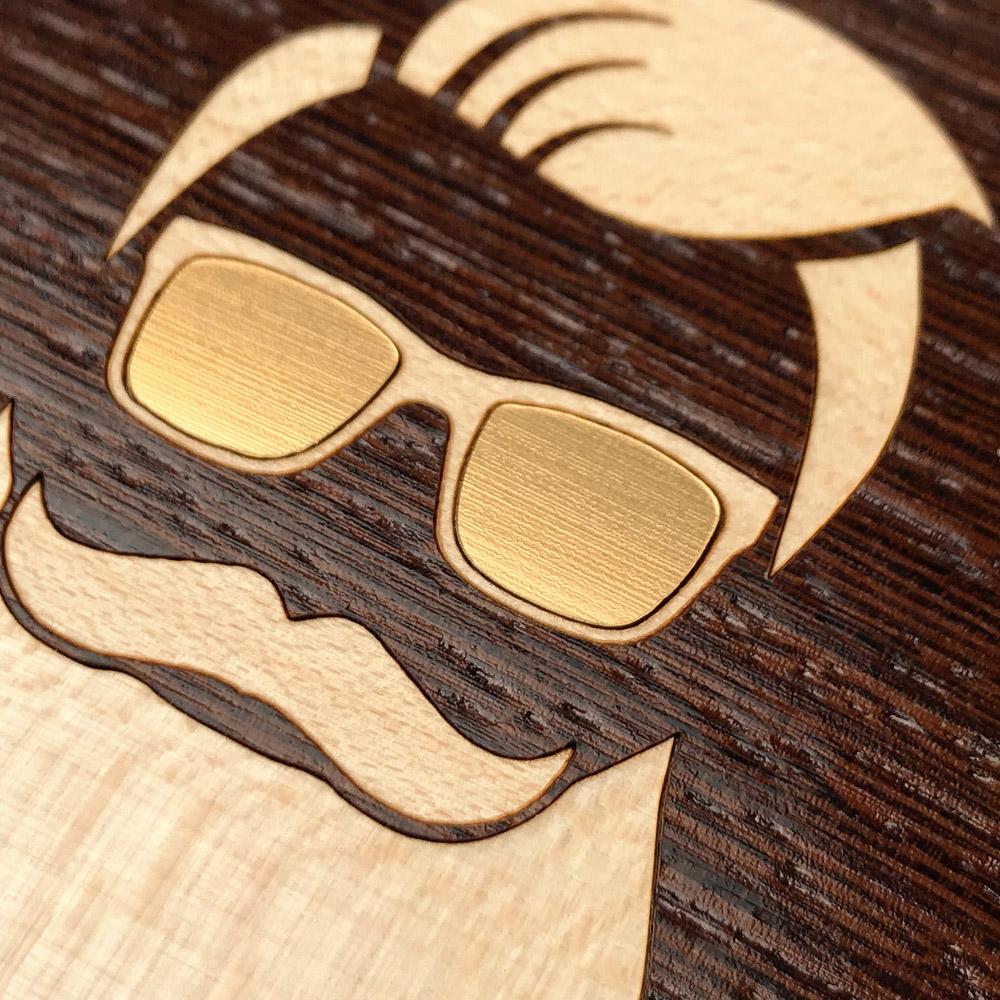 Zoomed in detailed shot of the The Blonde Beard Wenge Wood iPhone 7/8 Plus Case by Keyway Designs