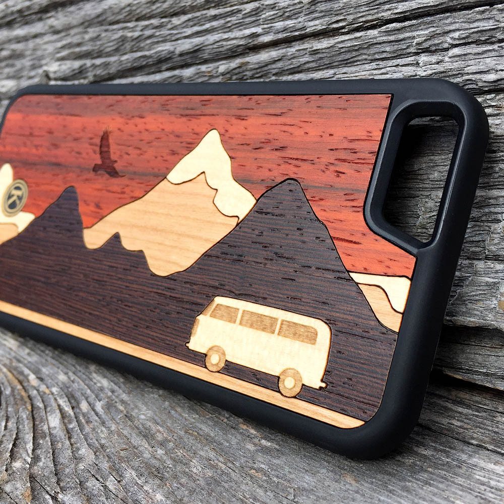 Zoomed in detailed shot of the Cross Country Wood iPhone 6 Case by Keyway Designs