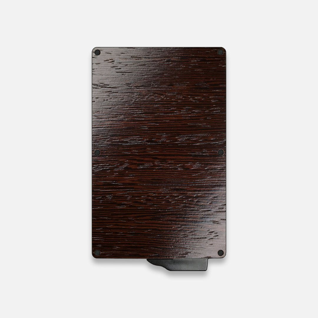 Wenge Wood & Aluminum Card Holder, Back View
