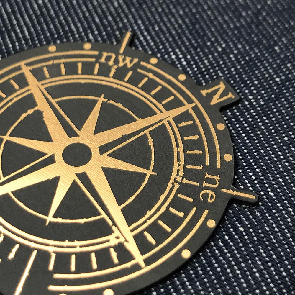 Zoomed in detailed shot of the Compass By Nrth Blue Denim iPhone 5 Case by Keyway Designs