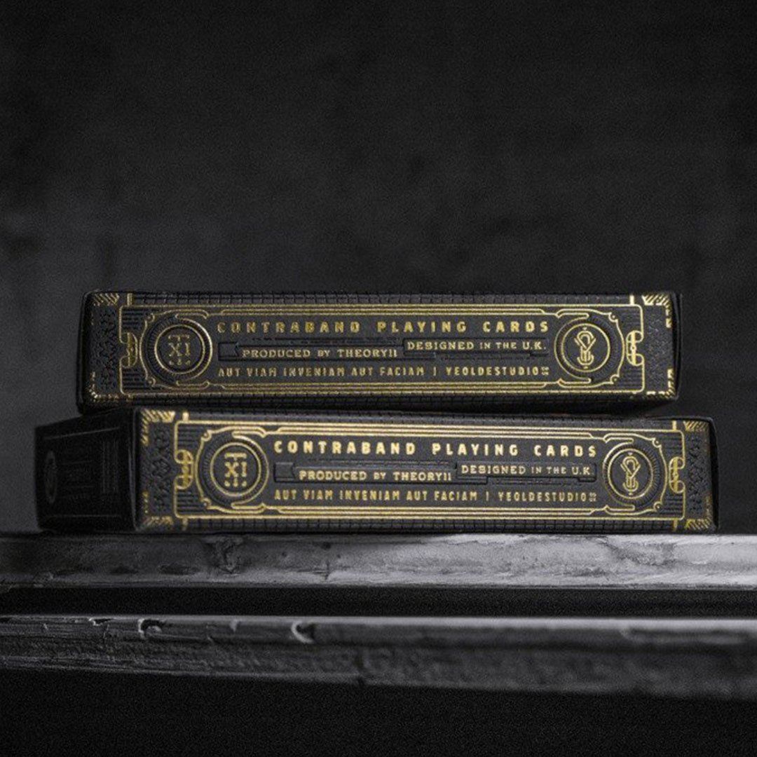 KEYWAY | Theory 11 - Contraband Premium Playing Cards two decks stacked with detailed side print