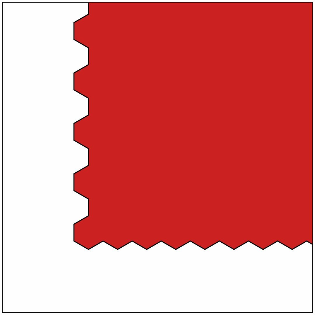 Keyway's Impossible Jigsaw corner and edge shape No.102A in Clear Red Acrylic