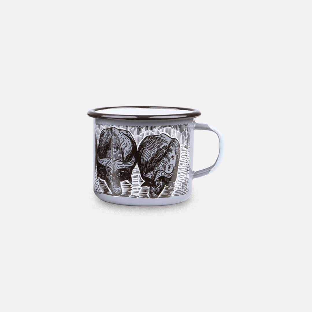 KEYWAY | Emalco - Buffalo Enamel Mug, Handcrafted by Artisans in Poland, Front View