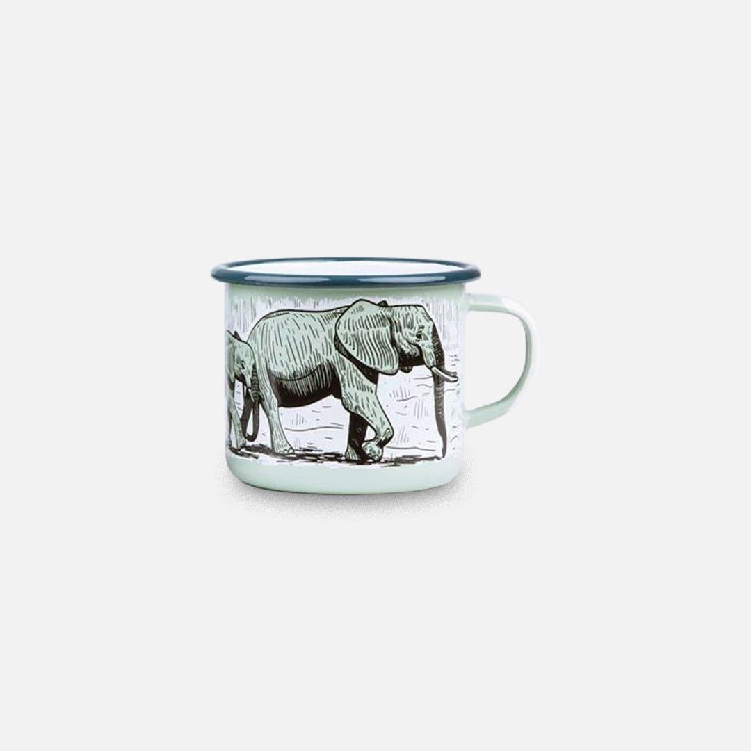 KEYWAY | Emalco - Elephant Enamel Mug, Handcrafted by Artisans in Poland, Front View