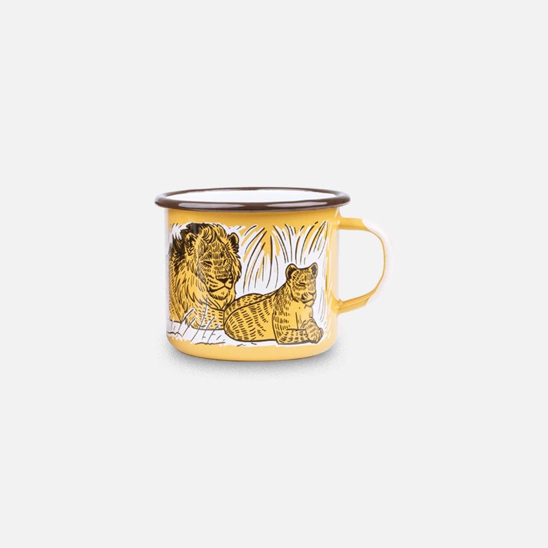 KEYWAY | Emalco - Lion Enamel Mug, Handcrafted by Artisans in Poland, Front View