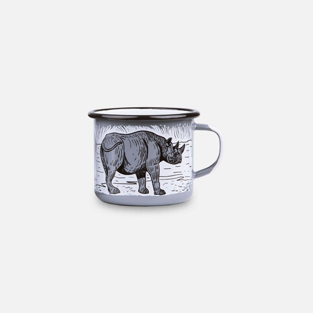 KEYWAY | Emalco - Rhino Enamel Mug, Handcrafted by Artisans in Poland, Front View