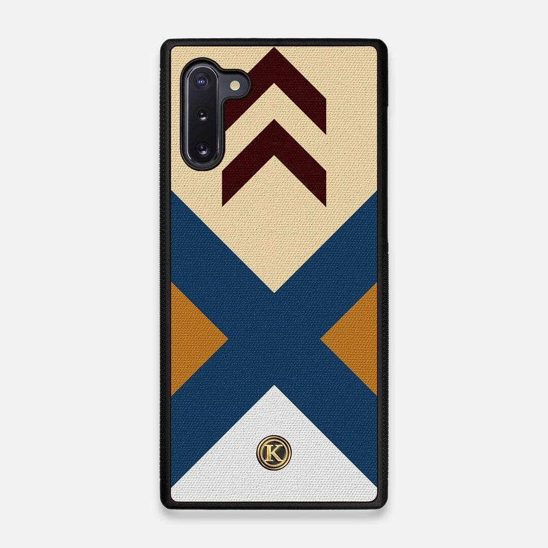 Front view of the Camp Adventure Marker in the Wayfinder series UV-Printed thick cotton canvas Galaxy Note 10 Case by Keyway Designs
