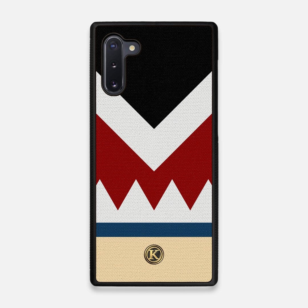 Front view of the Cove Adventure Marker in the Wayfinder series UV-Printed thick cotton canvas Galaxy Note 10 Case by Keyway Designs