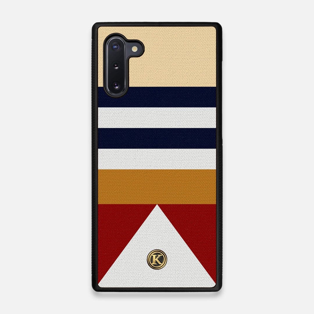 Front view of the Lodge Adventure Marker in the Wayfinder series UV-Printed thick cotton canvas Galaxy Note 10 Case by Keyway Designs