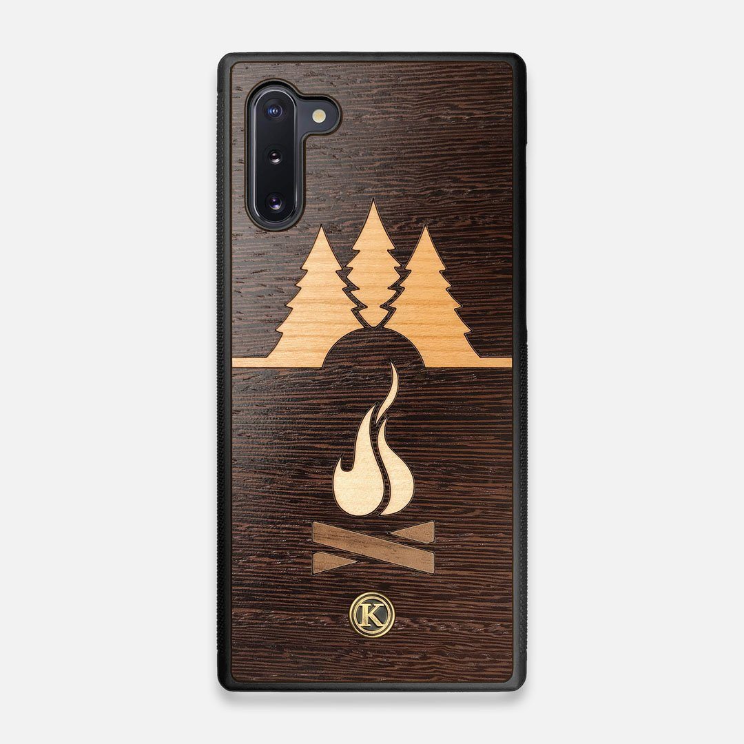 Front view of the Nomad Campsite Wood Galaxy Note 10 Case by Keyway Designs