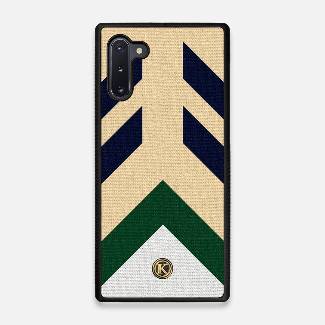 Front view of the Passage Adventure Marker in the Wayfinder series UV-Printed thick cotton canvas Galaxy Note 10 Case by Keyway Designs