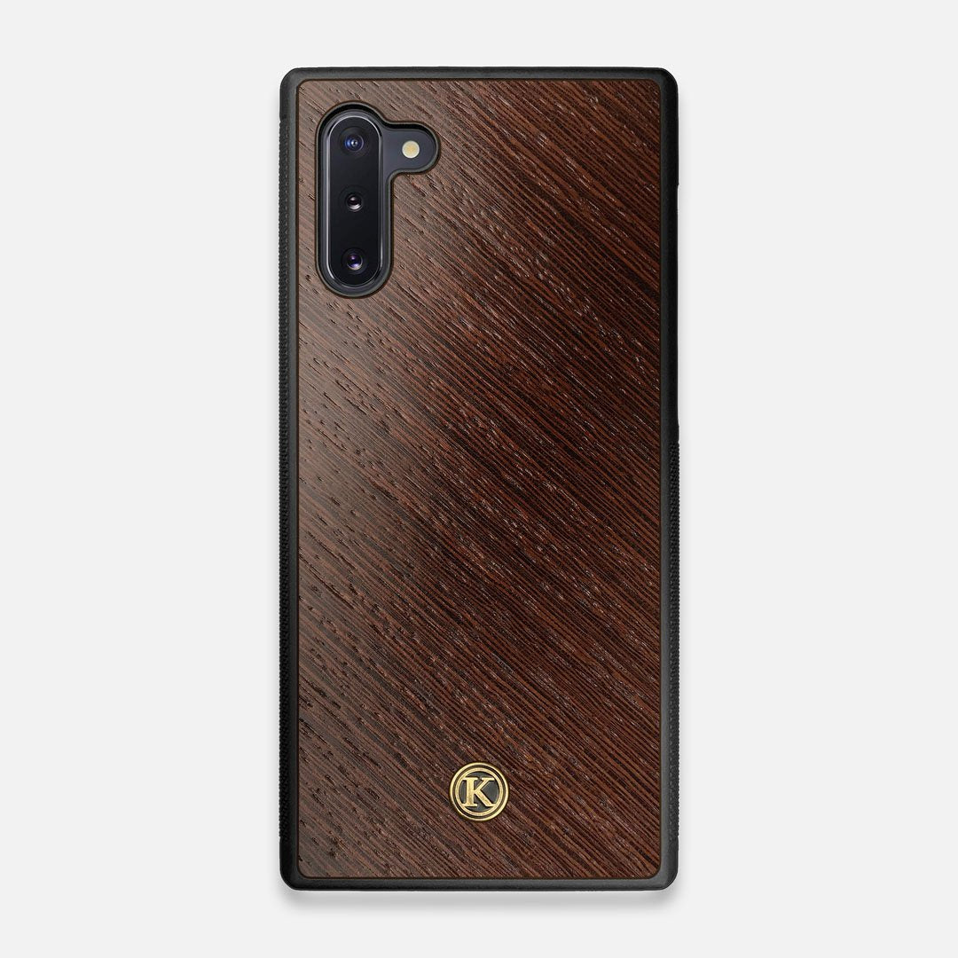 Front view of the Wenge Pure Minimalist Wood Galaxy Note 10 Case by Keyway Designs