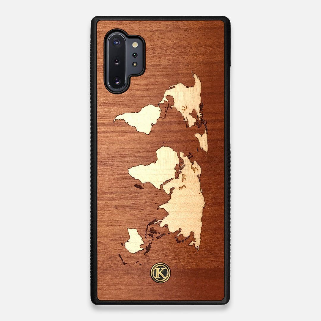 Front view of the Atlas Sapele Wood Galaxy Note 10 Plus Case by Keyway Designs