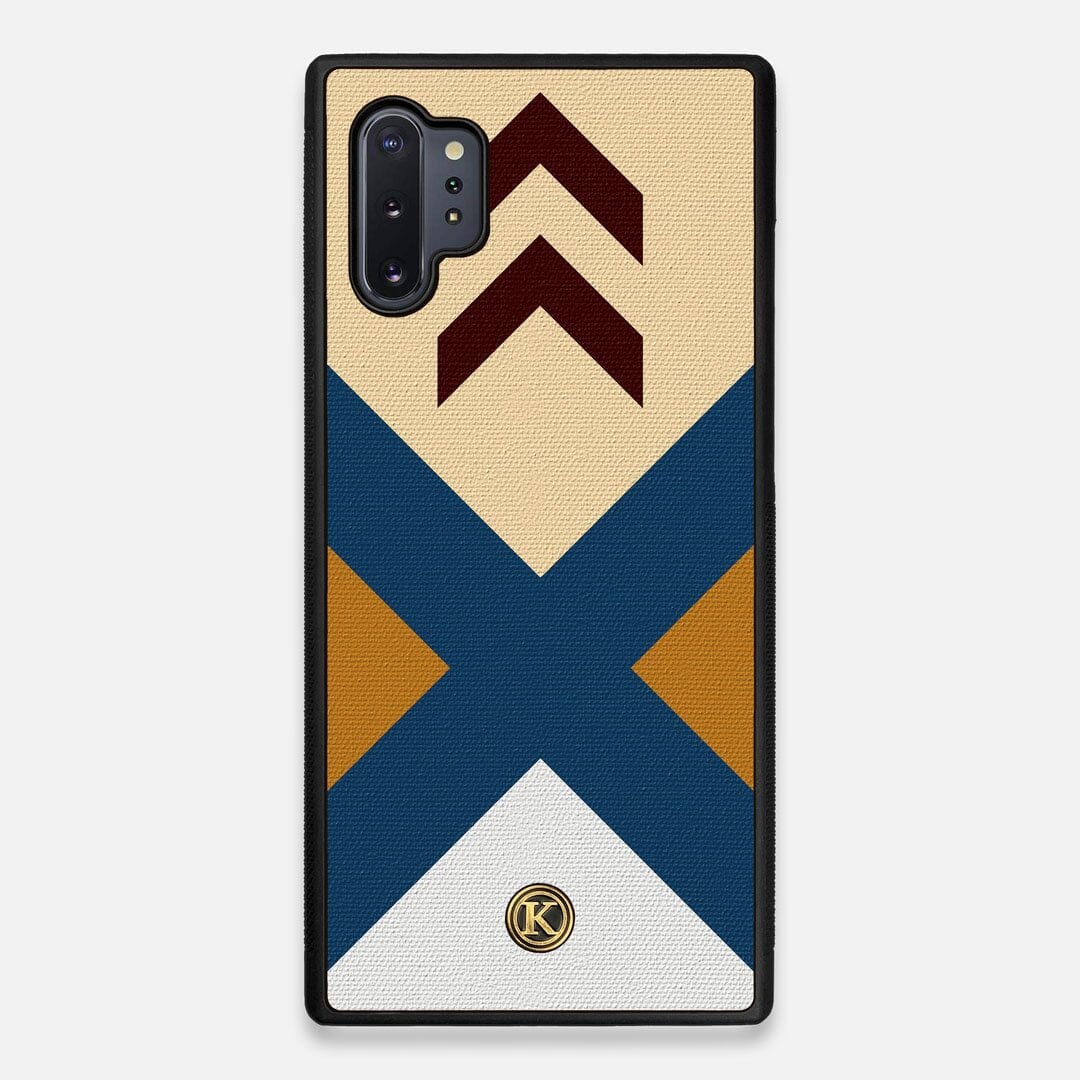 Front view of the Camp Adventure Marker in the Wayfinder series UV-Printed thick cotton canvas Galaxy Note 10 Plus Case by Keyway Designs