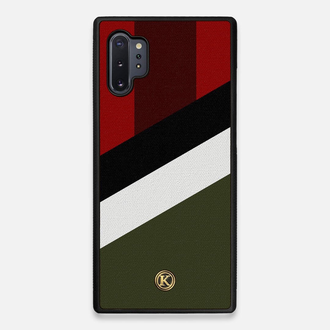 Front view of the Highland Adventure Marker in the Wayfinder series UV-Printed thick cotton canvas Galaxy Note 10 Plus Case by Keyway Designs