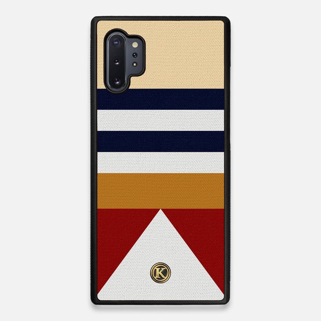 Front view of the Lodge Adventure Marker in the Wayfinder series UV-Printed thick cotton canvas Galaxy Note 10 Plus Case by Keyway Designs