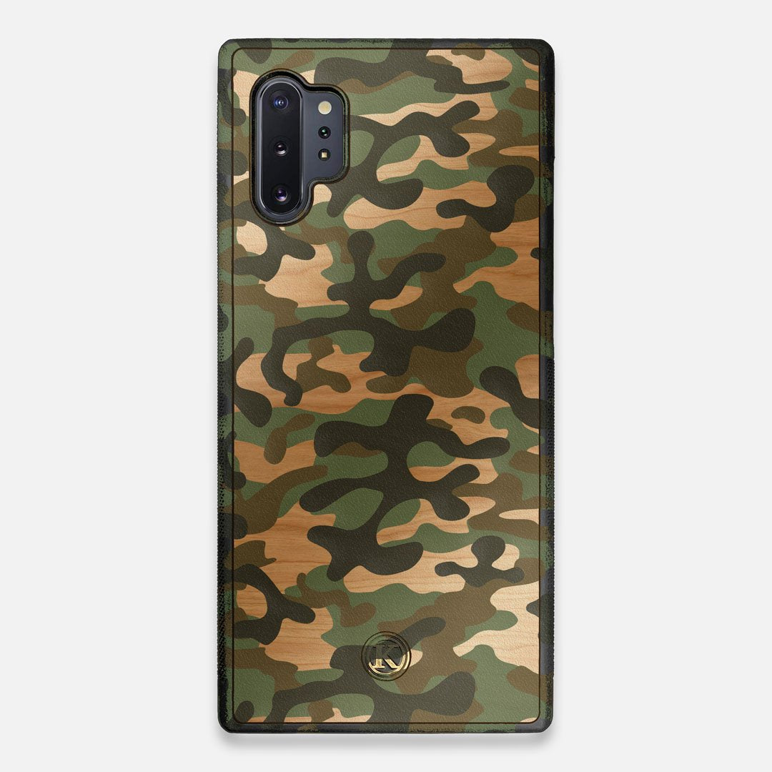 Front view of the stealth Paratrooper camo printed Wenge Wood Galaxy Note 10 Plus Case by Keyway Designs