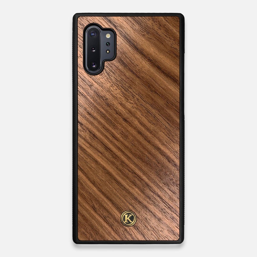 Front view of the Walnut Pure Minimalist Wood Galaxy Note 10 Plus Case by Keyway Designs