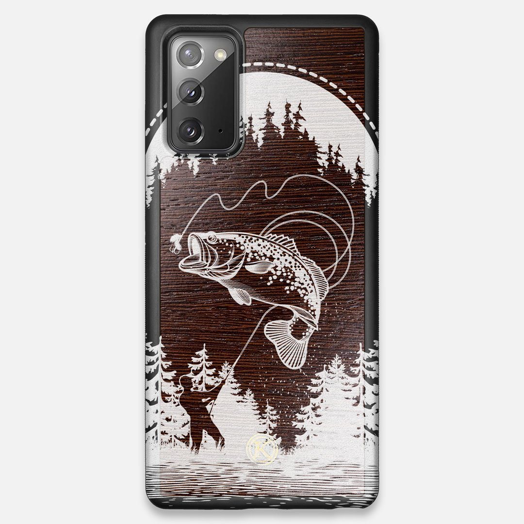Front view of the high-contrast spotted bass printed Wenge Wood Galaxy Note 20 Case by Keyway Designs