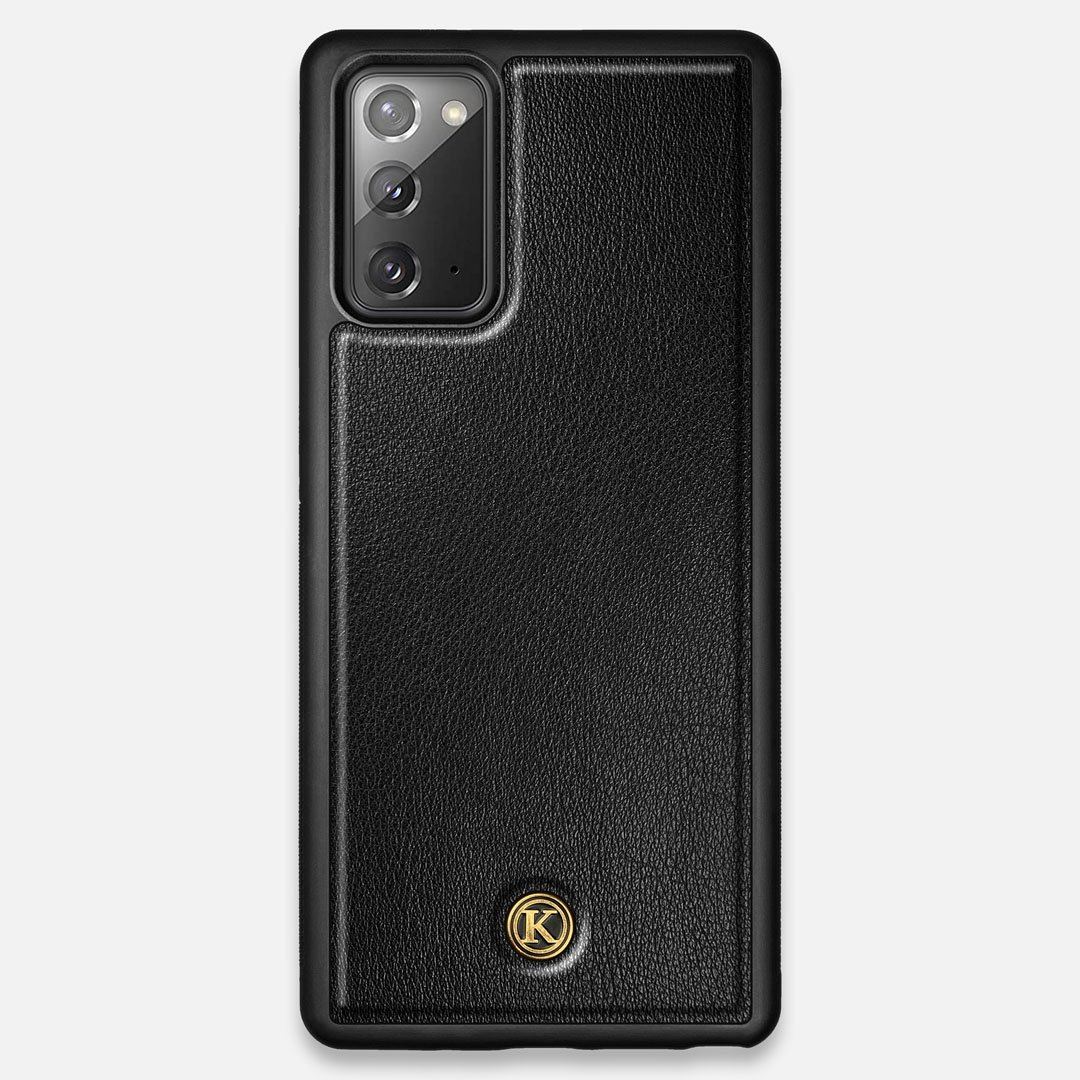 Front view of the Blank Black Leather Galaxy Note 20 Case by Keyway Designs