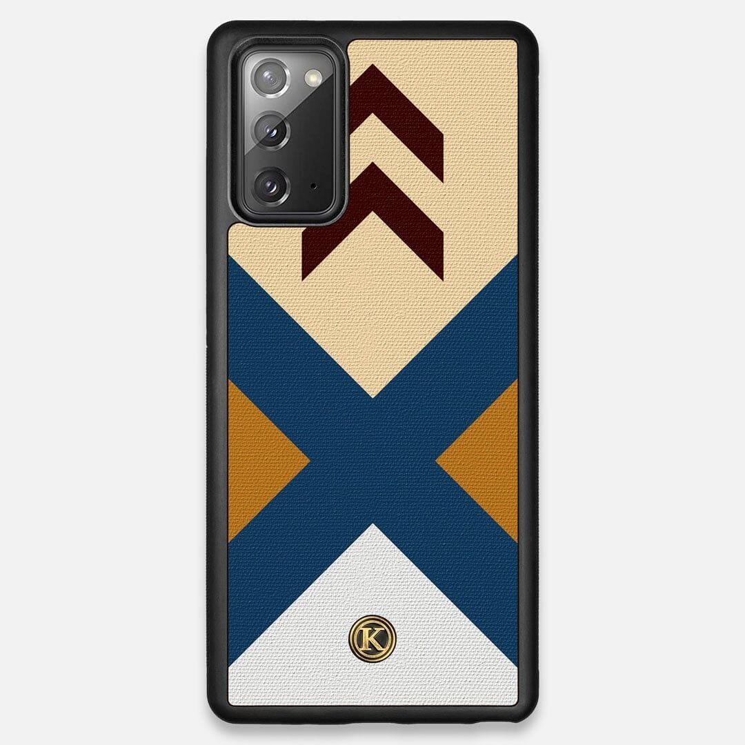 Front view of the Camp Adventure Marker in the Wayfinder series UV-Printed thick cotton canvas Galaxy Note 20 Case by Keyway Designs