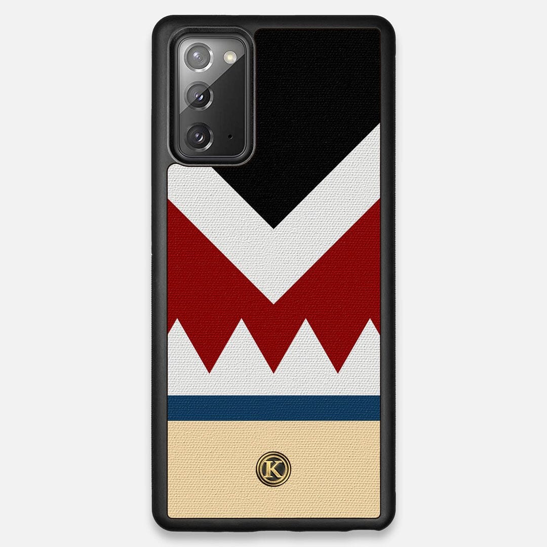Front view of the Cove Adventure Marker in the Wayfinder series UV-Printed thick cotton canvas Galaxy Note 20 Case by Keyway Designs