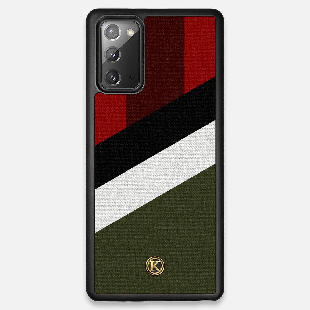 Front view of the Highland Adventure Marker in the Wayfinder series UV-Printed thick cotton canvas Galaxy Note 20 Case by Keyway Designs